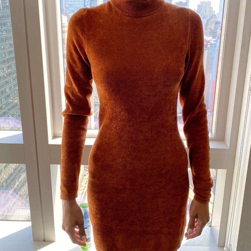 Ronny Kobo Suede Brown Mini Dress